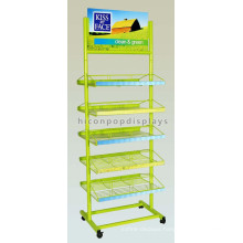 Free Design Green Metal Retail Store 4-Tier Floor Cosmetics Face Cream Merchandiser Display Racks